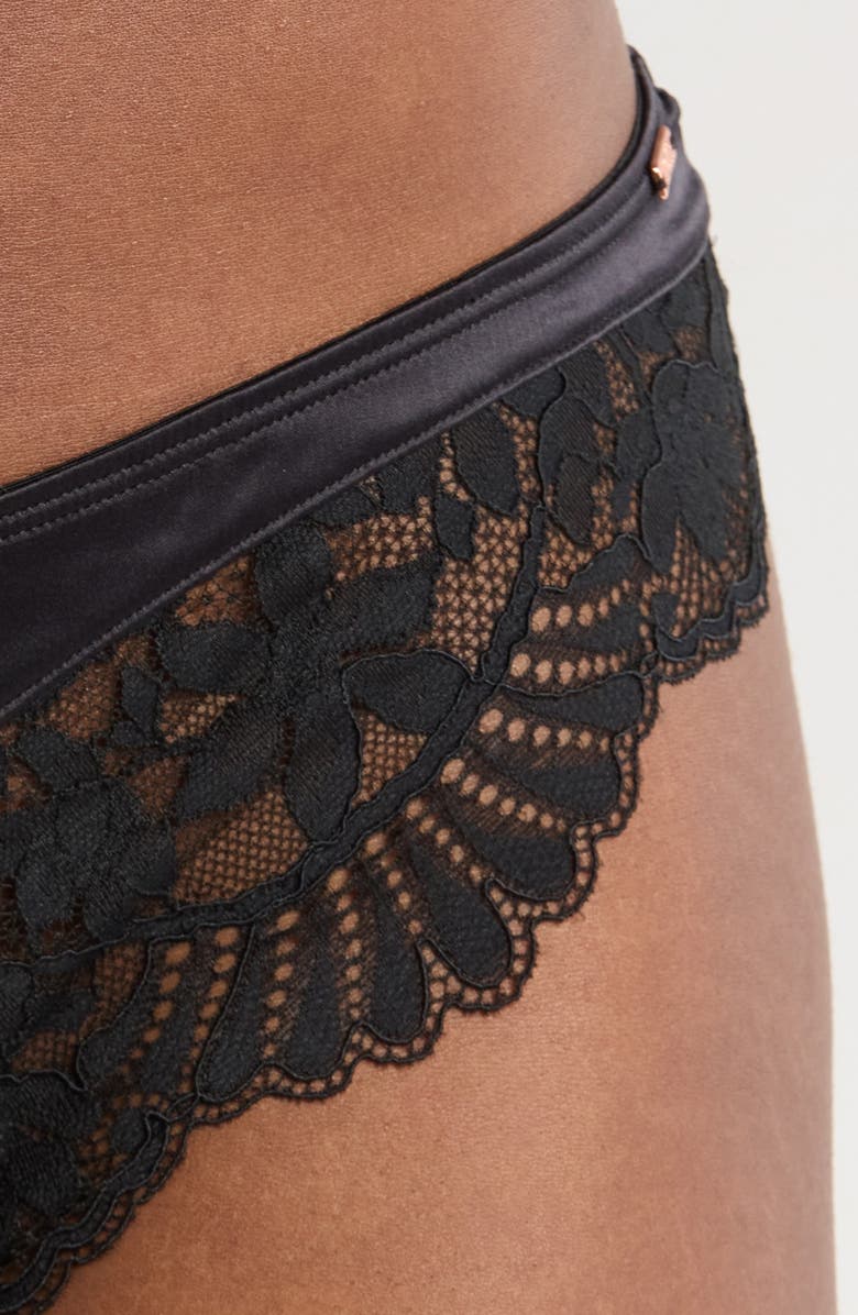 Hunkemöller Poppy Satin & Lace Brazilian Panties, Alternate, color, 