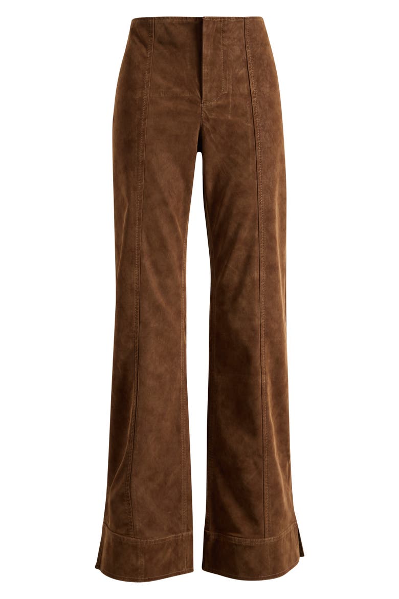 Glow Up Faux Suede Pants, Alternate, color, SHAVED CHOCOLATE