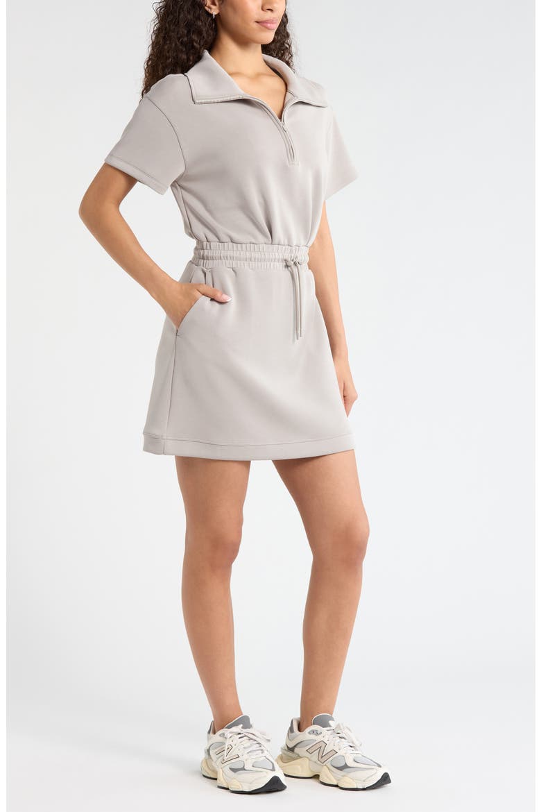 Soft Luxe Knit Quarter Zip Dress, Alternate, color, GREY EARL