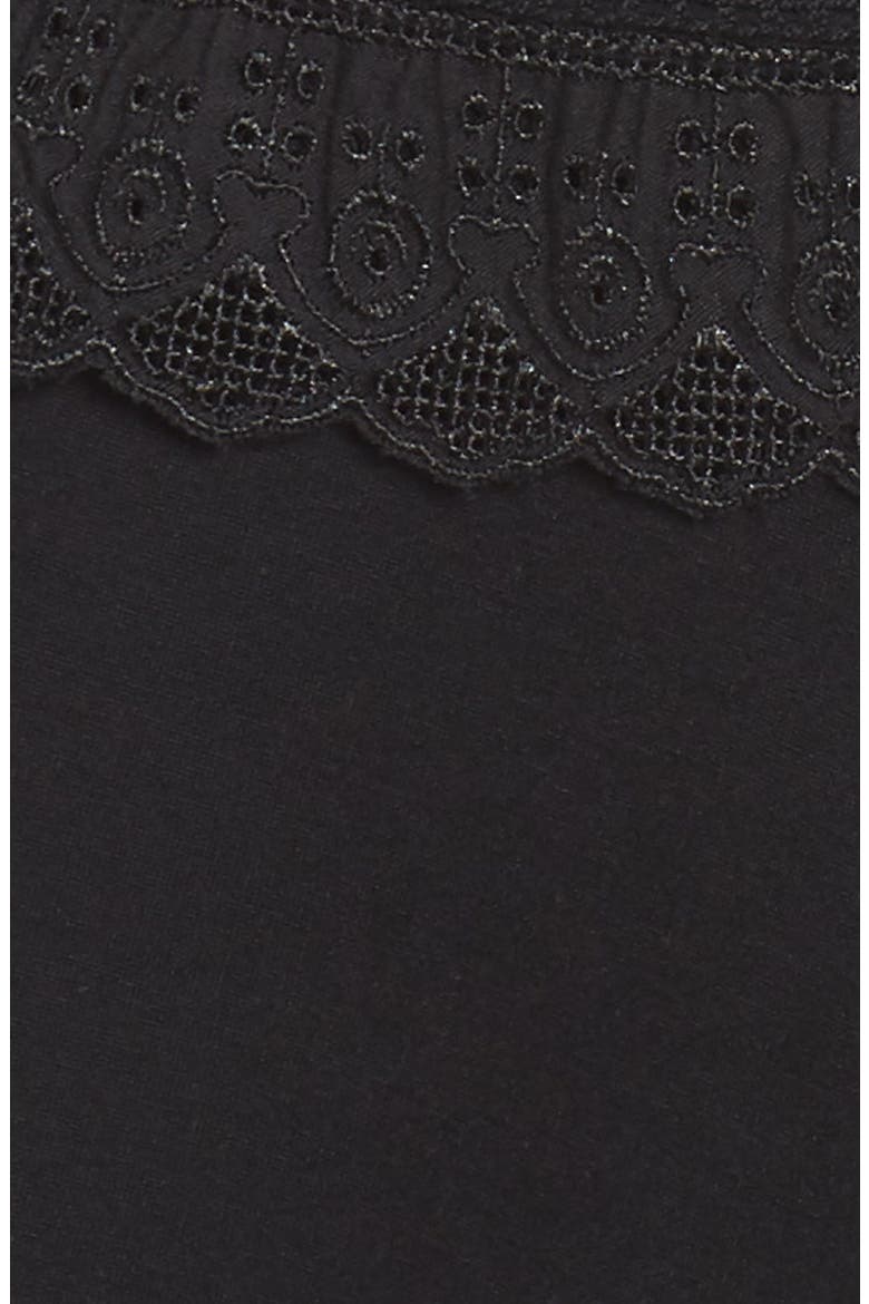 Sophie Sleeveless Lace Trim Dress, Alternate, color, BLACK