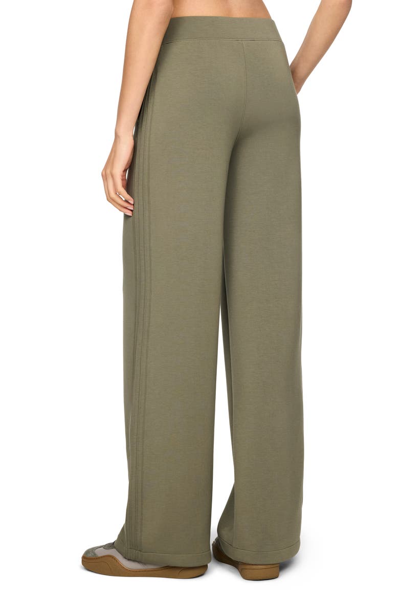 Pintuck High Waist Wide Leg Pants, Alternate, color, HERB