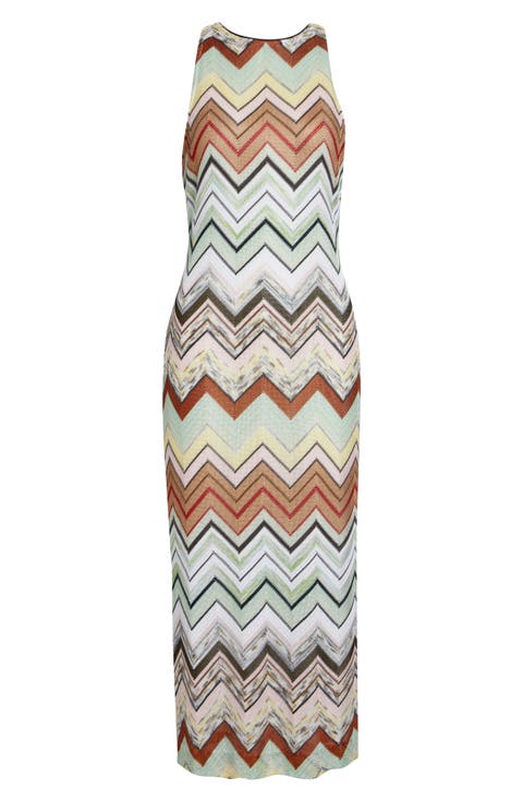 Zigzag Knit Midi Dress