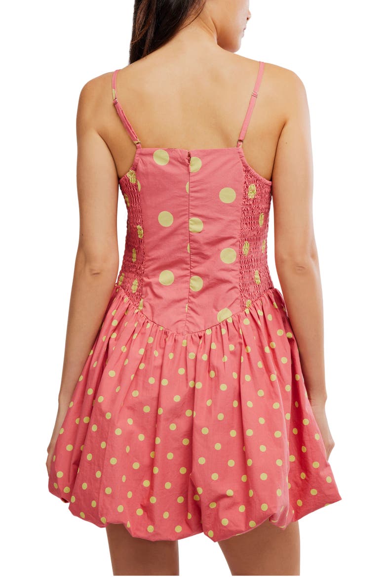 Misty Polka Dot Bubble Hem Minidress, Alternate, color, RED COMBO