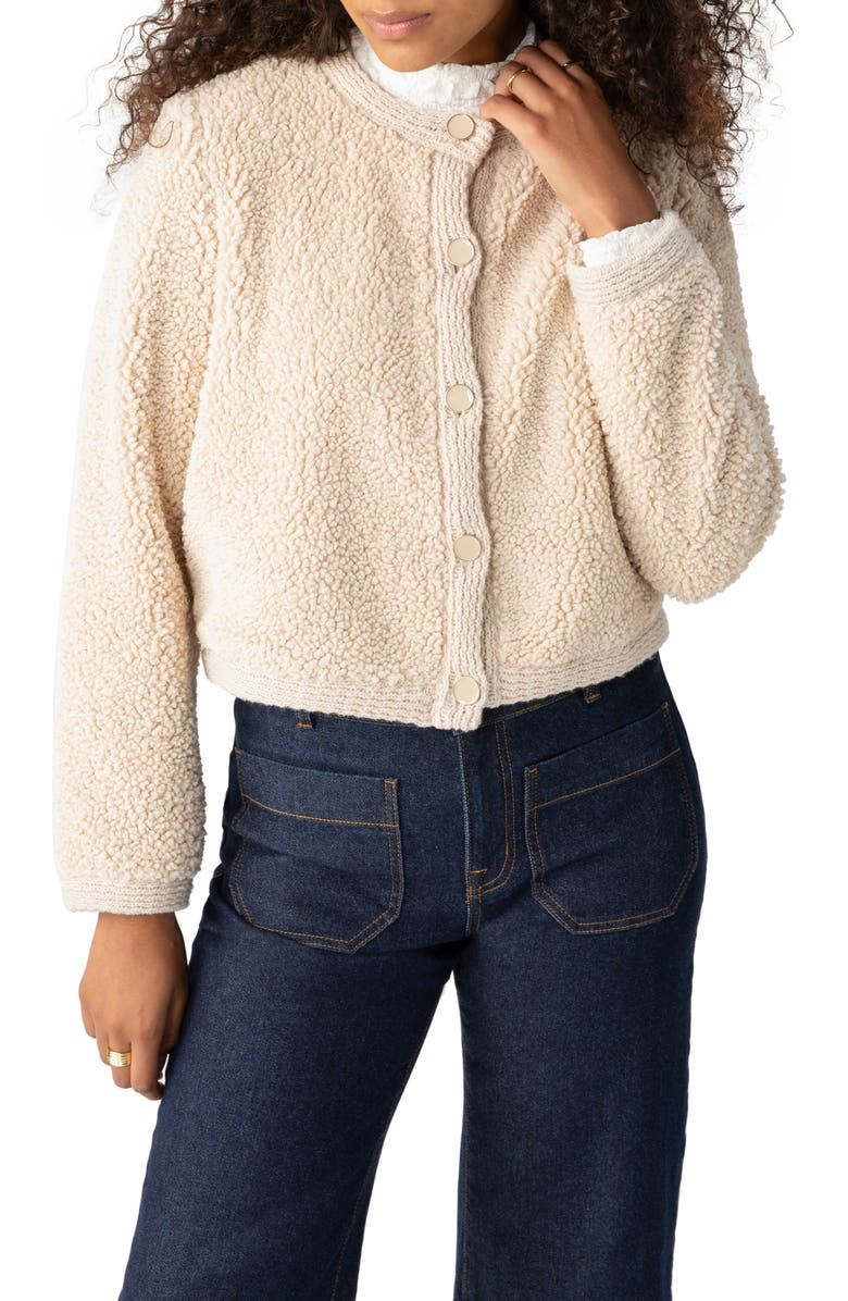 Sanctuary Cozy Textured Cardigan, Main, color, Toasted Almond