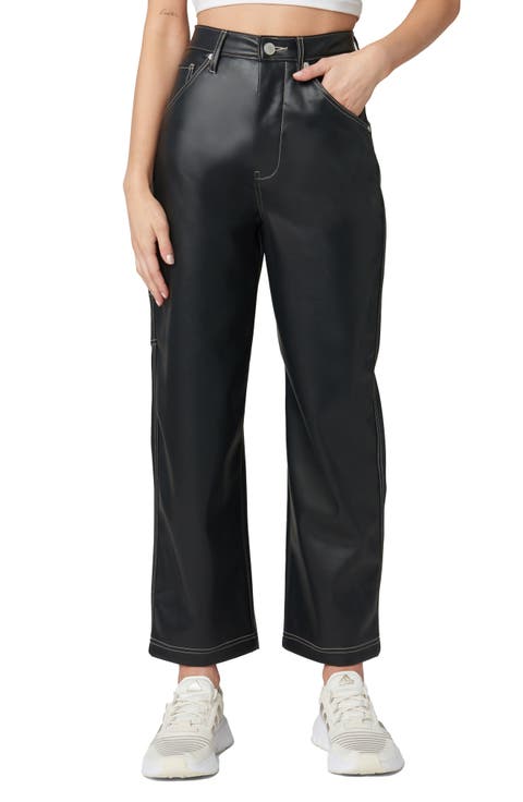 Faux Leather Utility Pants