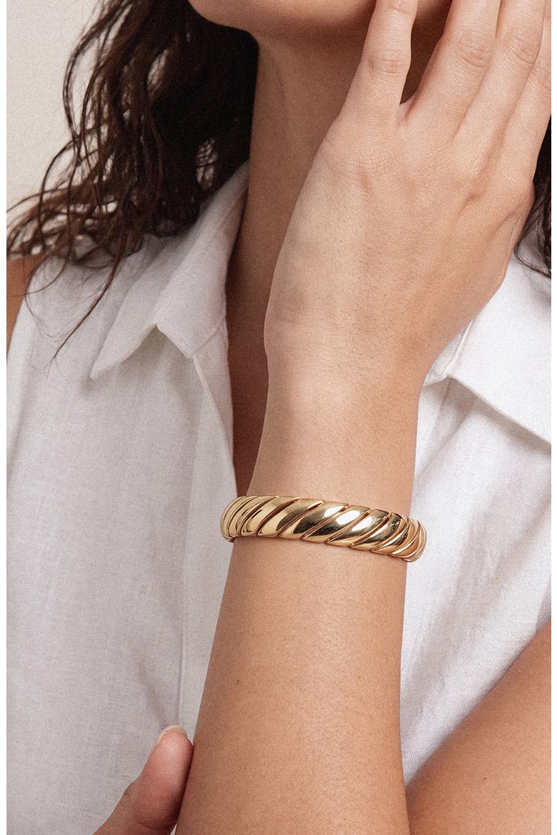 Ribbed Infinity Stretch Bracelet, Alternate, color, GOLD