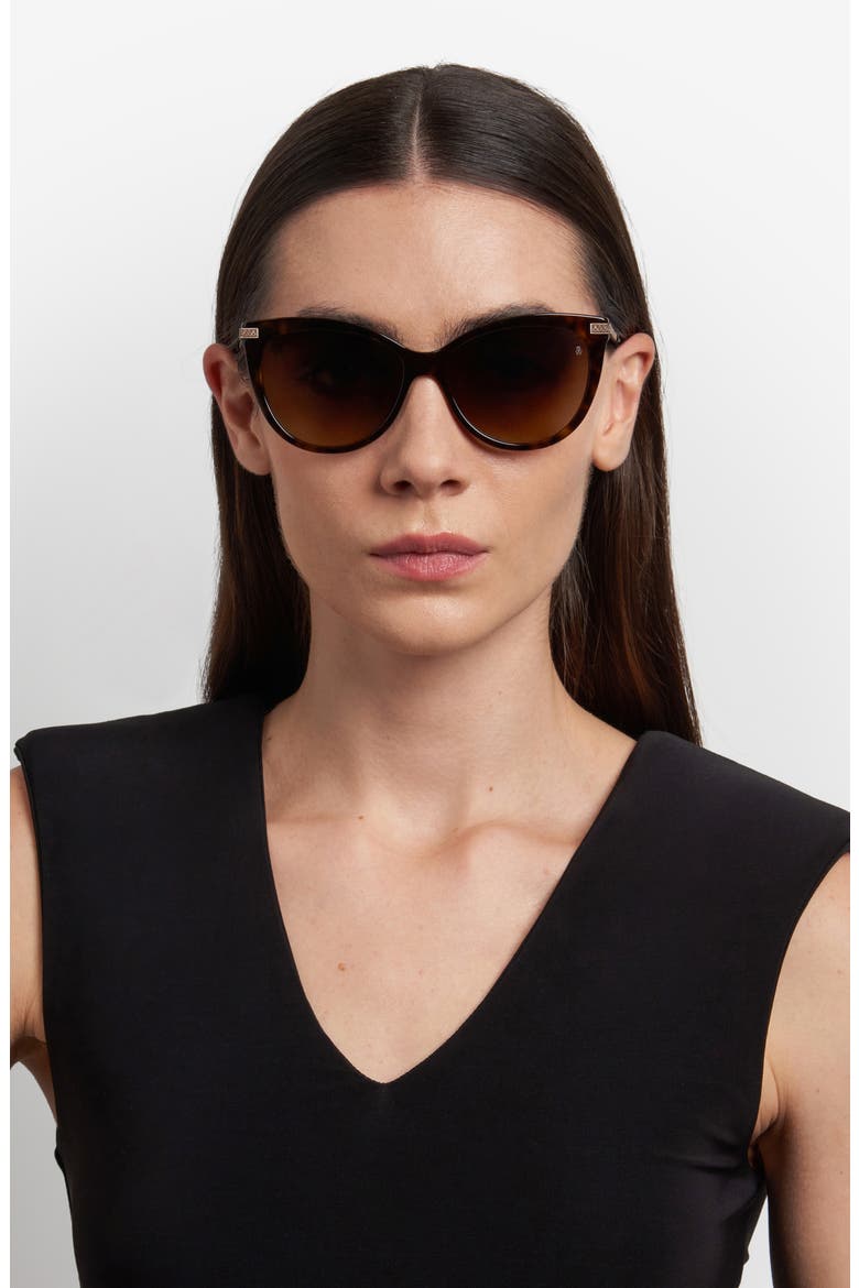 57mm Gradient Butterfly Sunglasses, Alternate, color, HAVANA