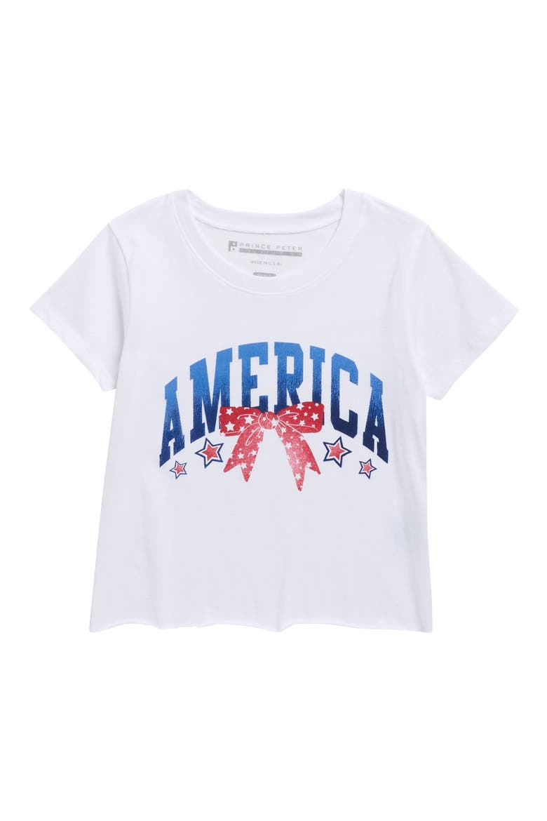 Kids' America Crop Graphic T-Shirt, Main, color, OFF-WHITE