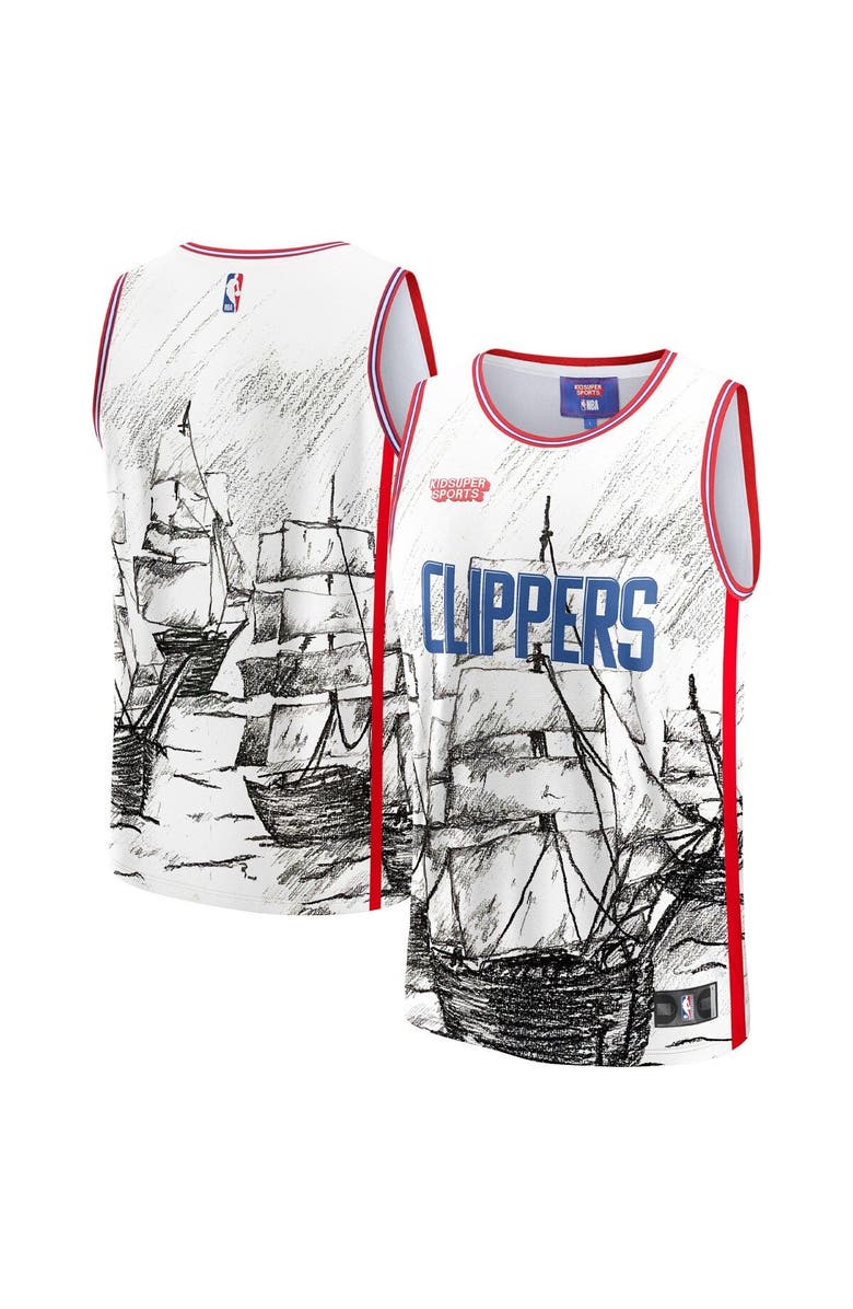 NBA X KIDSUPER Unisex NBA & KidSuper Studios by Fanatics Gray LA Clippers Hometown Jersey, Main, color, Gray