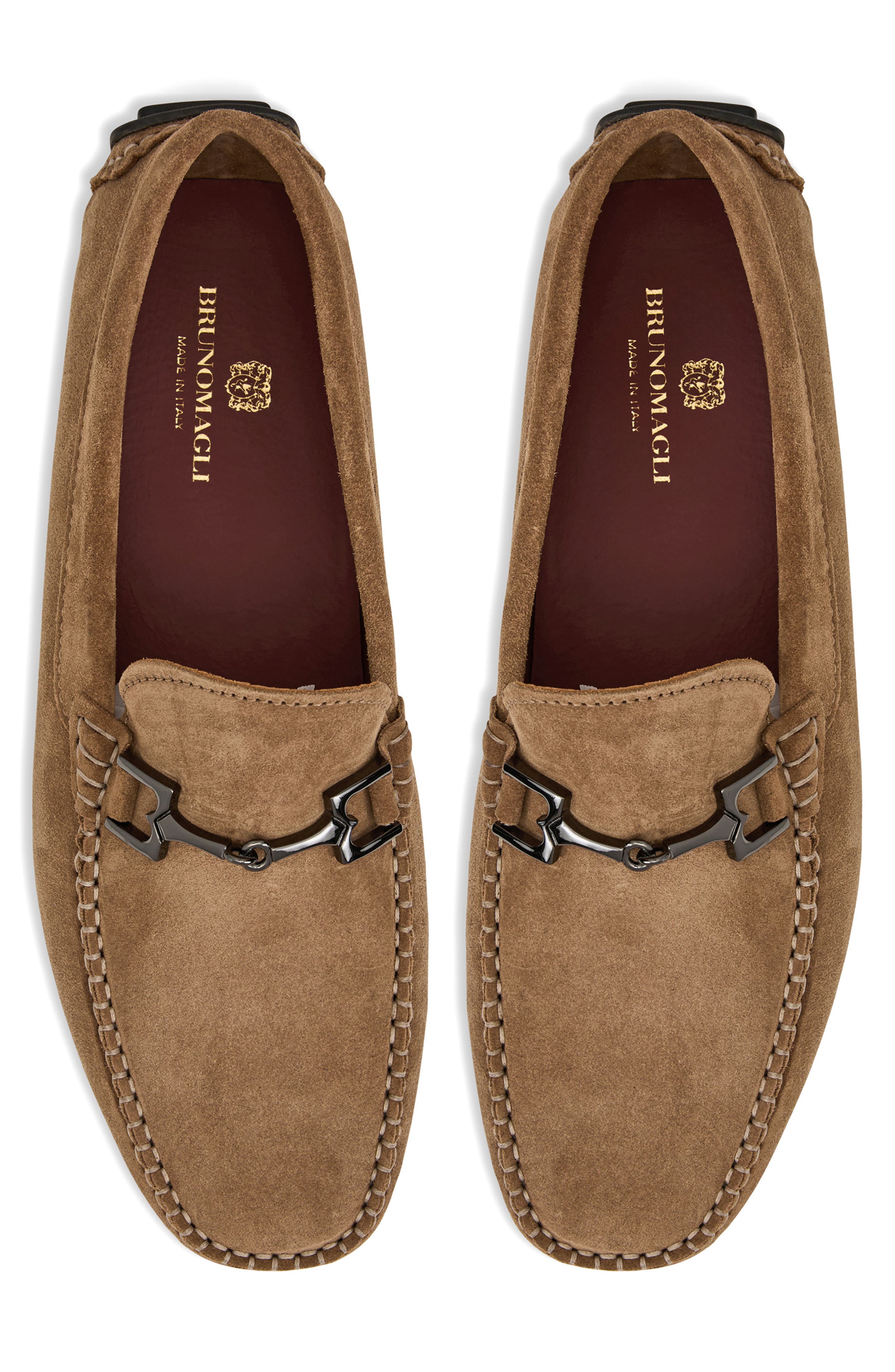 Bruno Magli Teramo Bit Driving Loafer, Alternate, color, Taupe Suede