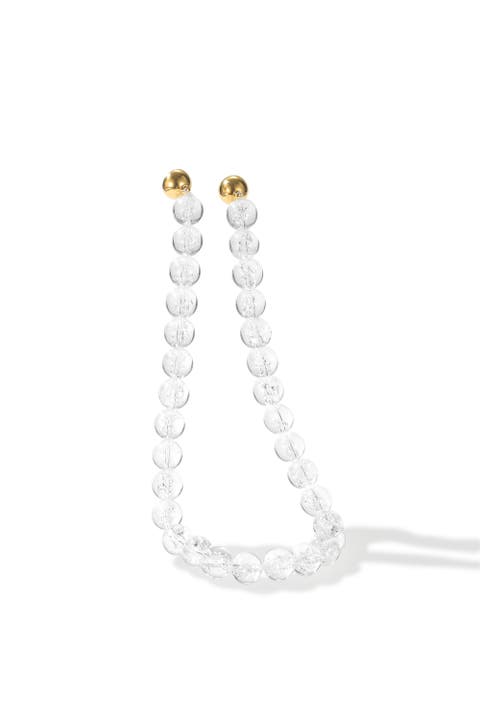 Frostnova Azeztulite Clear Phantom Large Crystal Sphere Necklace-14mm