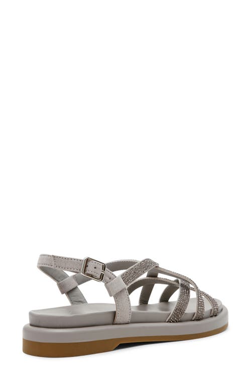 Anne Klein Esmeralda Strappy Sandal In Grey Microsuede