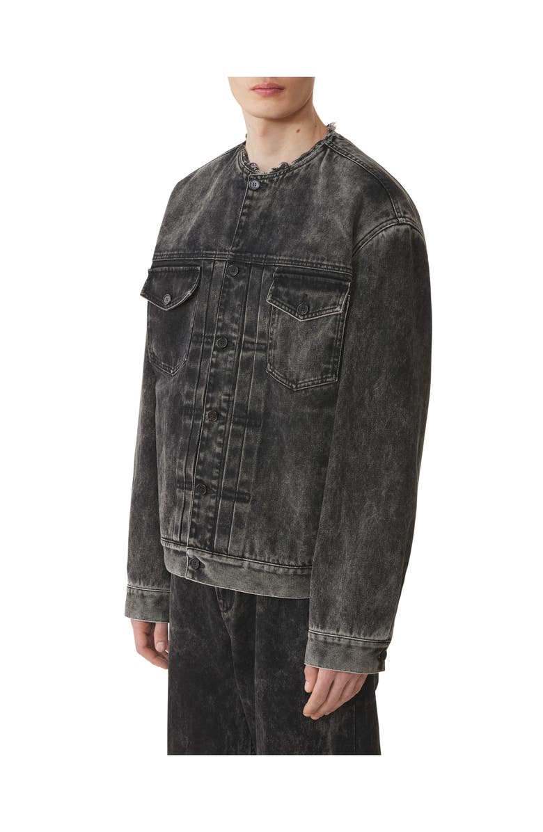 Lanvin Loose Fit Washed Denim Jacket, Alternate, color, Noir