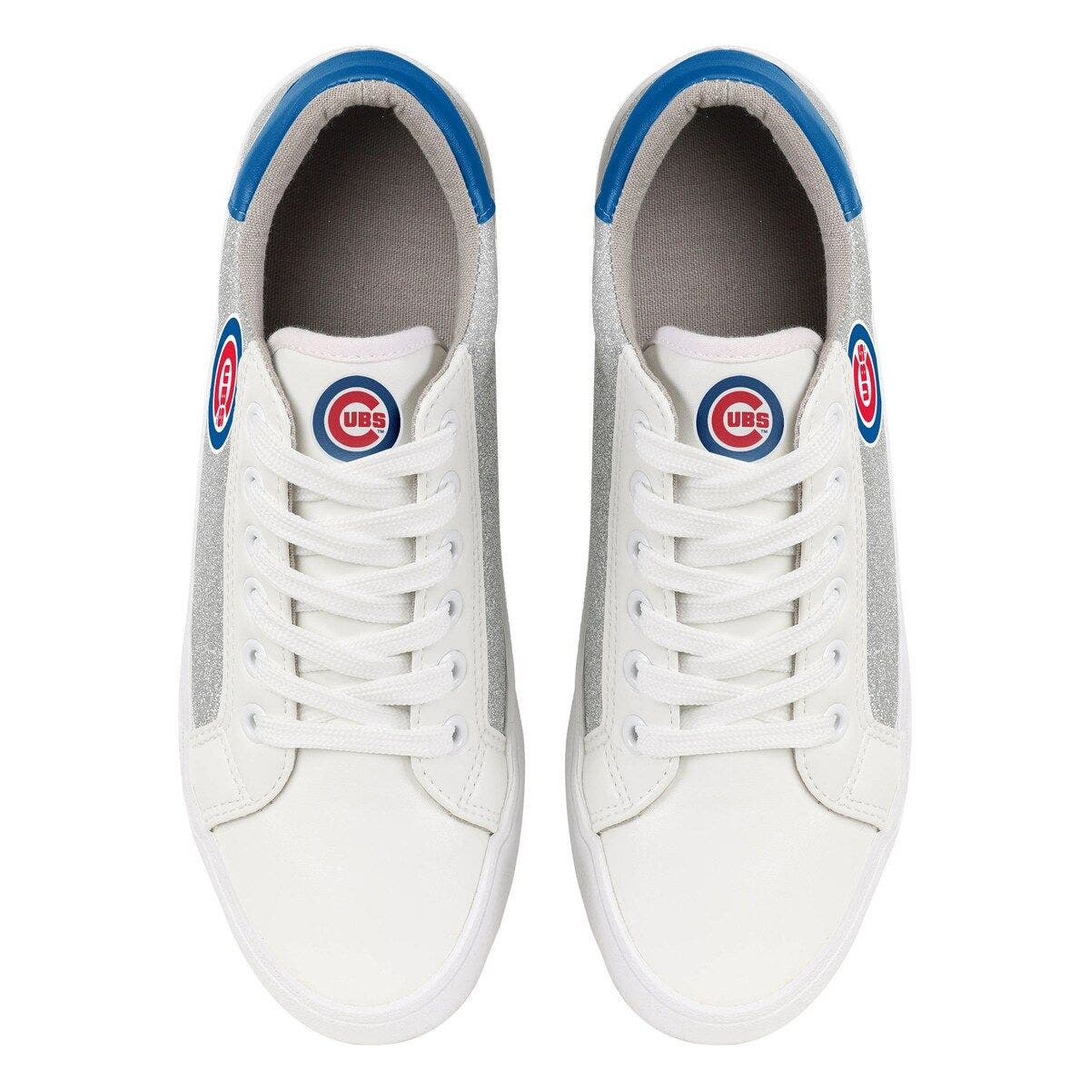 FOCO Women's FOCO Chicago Cubs Glitter Sneakers, Alternate, color, 