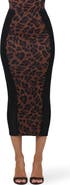 Naked Wardrobe Leopard Print High Waist Midi Skirt