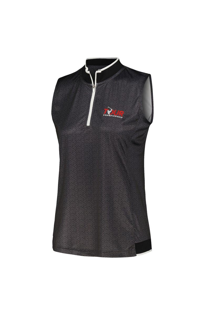 FOOTJOY Women's FootJoy Black TOUR Championship ProDry Sleeveless Quarter-Zip Polo, Alternate, color, Black