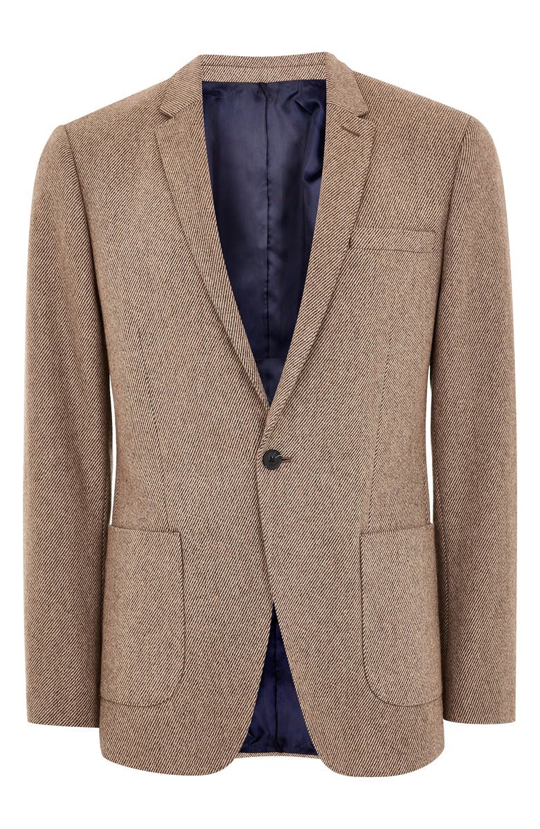 Topman Skinny Fit Wool Blend Blazer, Alternate, color,