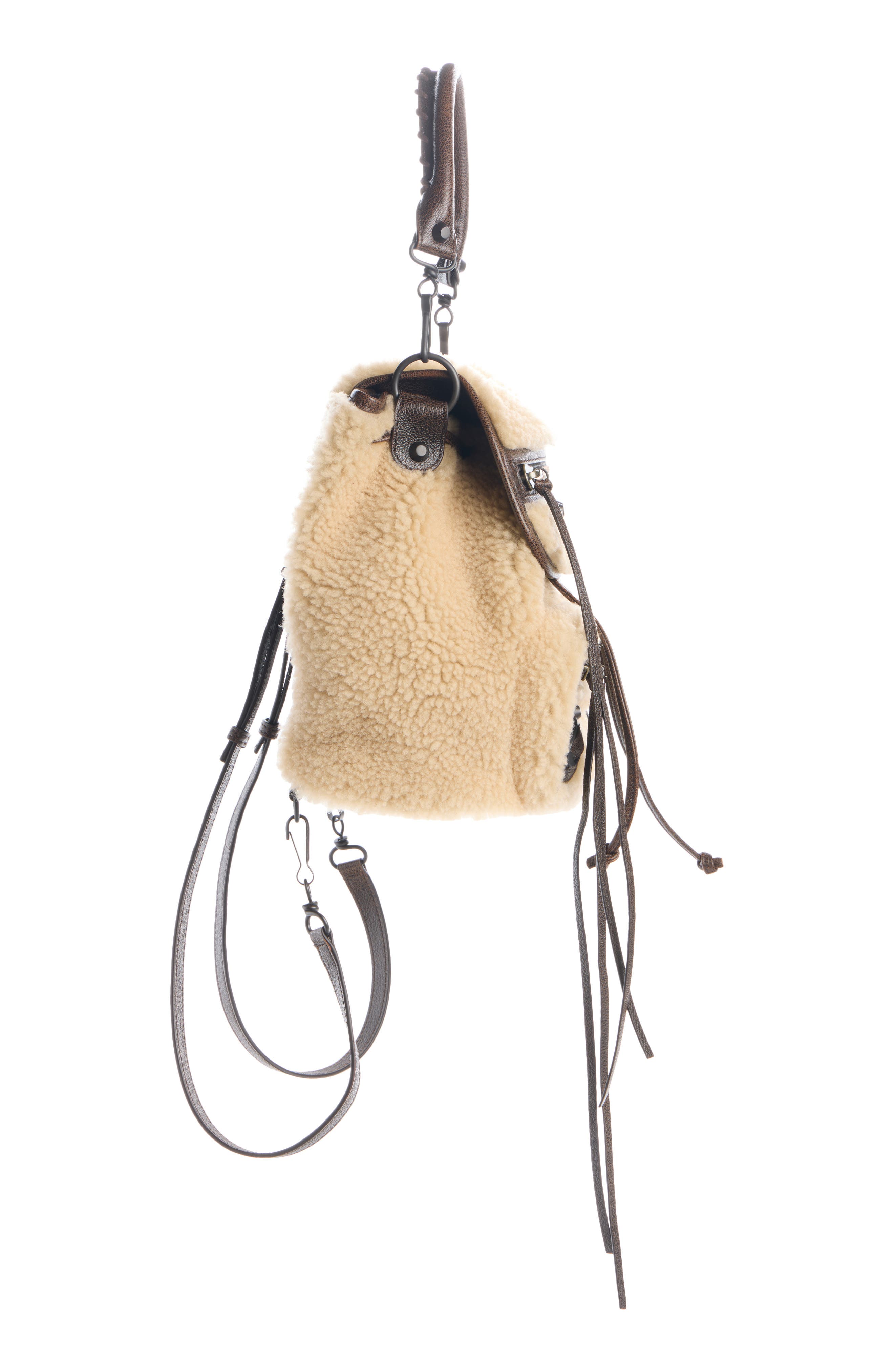 Le City Genuine Shearling Backpack, Alternate, color, 9226 IVORY