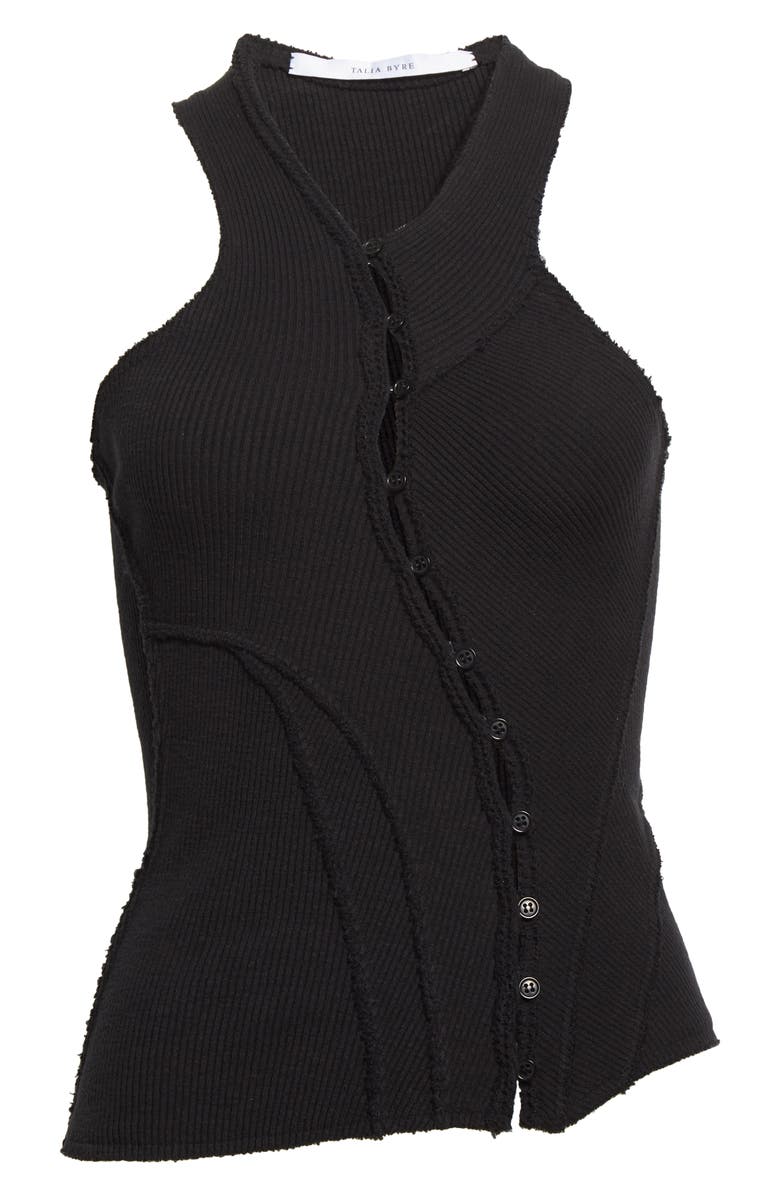 Talia Byre Asymmetric Rib Cotton Blend Jersey Tank, Alternate, color, 