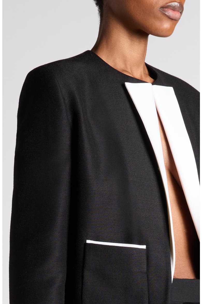 Wool & Silk Radzimir Spencer Jacket, Alternate, color, BLACK