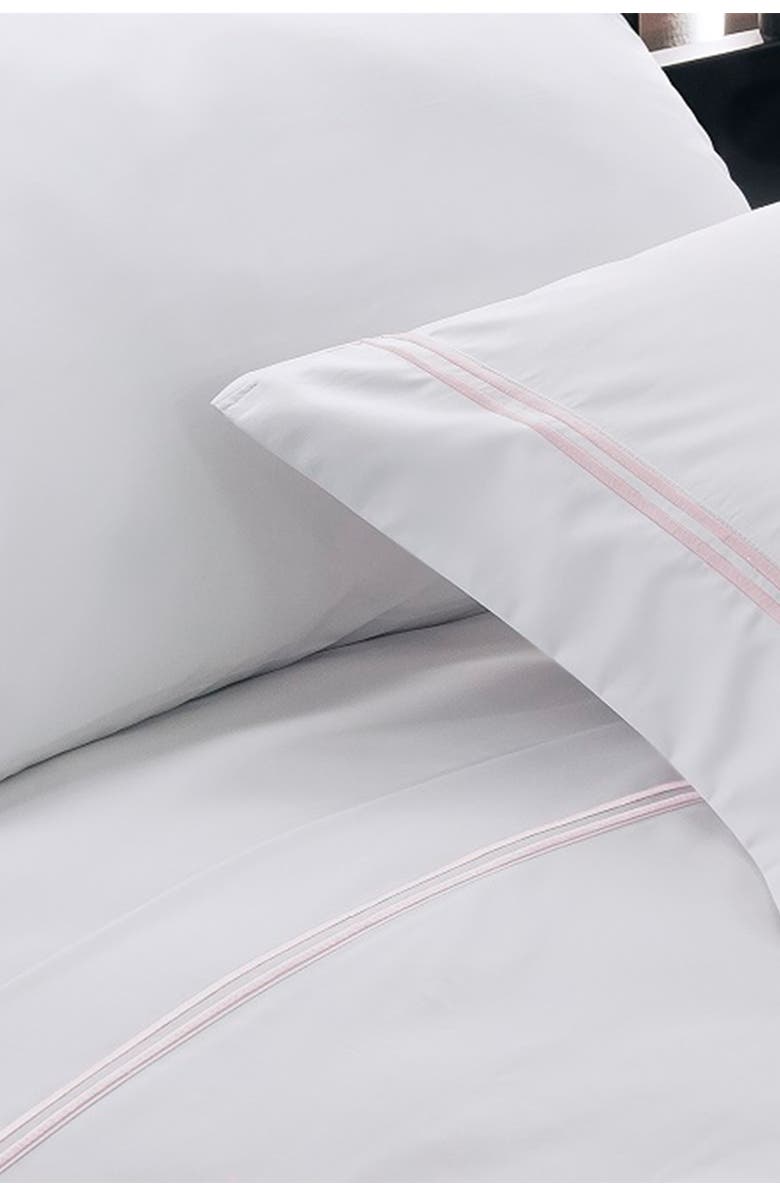 BLUE RIDGE HOME FASHIONS Hotel Suite 1200-TC Cotton-Rich Embroidered Sheet Set - King - Lilac, Main, color, 