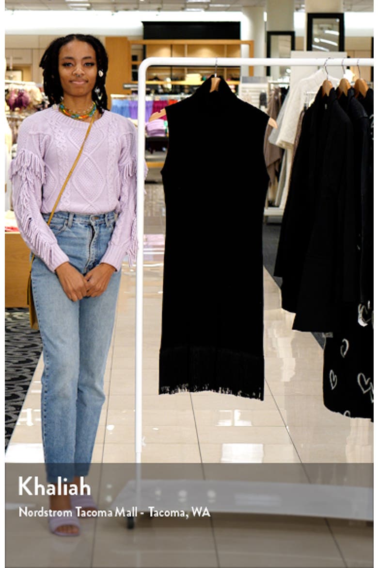 Fringe Turtleneck Sweater Dress video