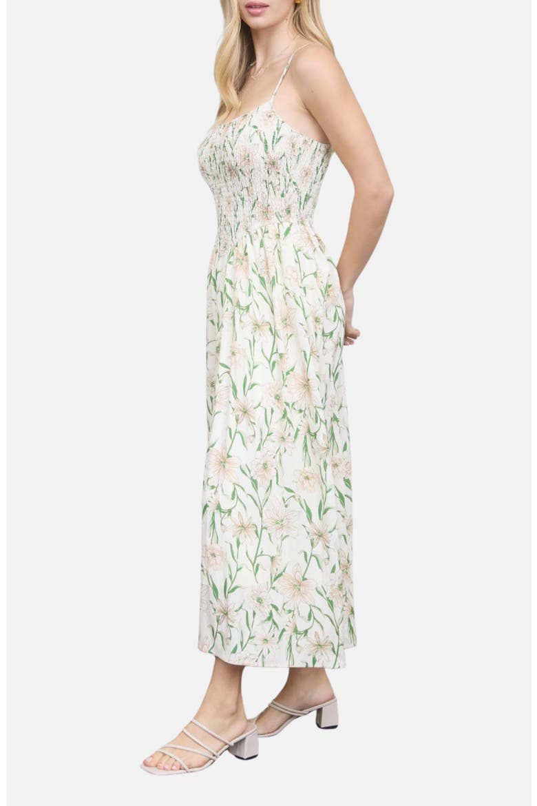 Floral Smocked A-Line Sundress, Alternate, color, IVORY MULTI