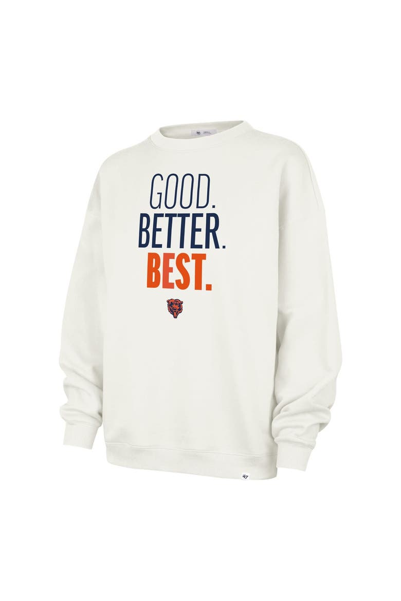 Women's '47 Cream Chicago Bears Good. Better. Best. Imprint Oversized Sweatshirt, Alternate, color, Cream