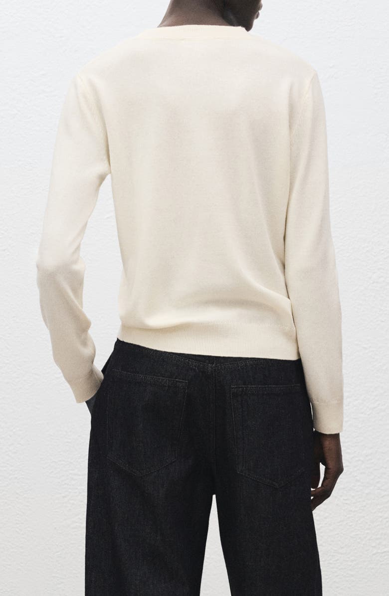 MANGO Crewneck Sweater, Alternate, color, Ecru