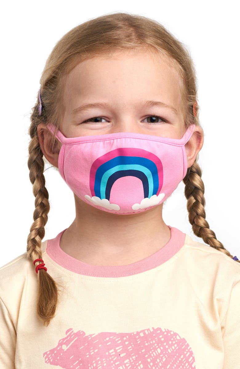 Hatley Rainbow Youth Reusable Face Mask, Main, color, 
