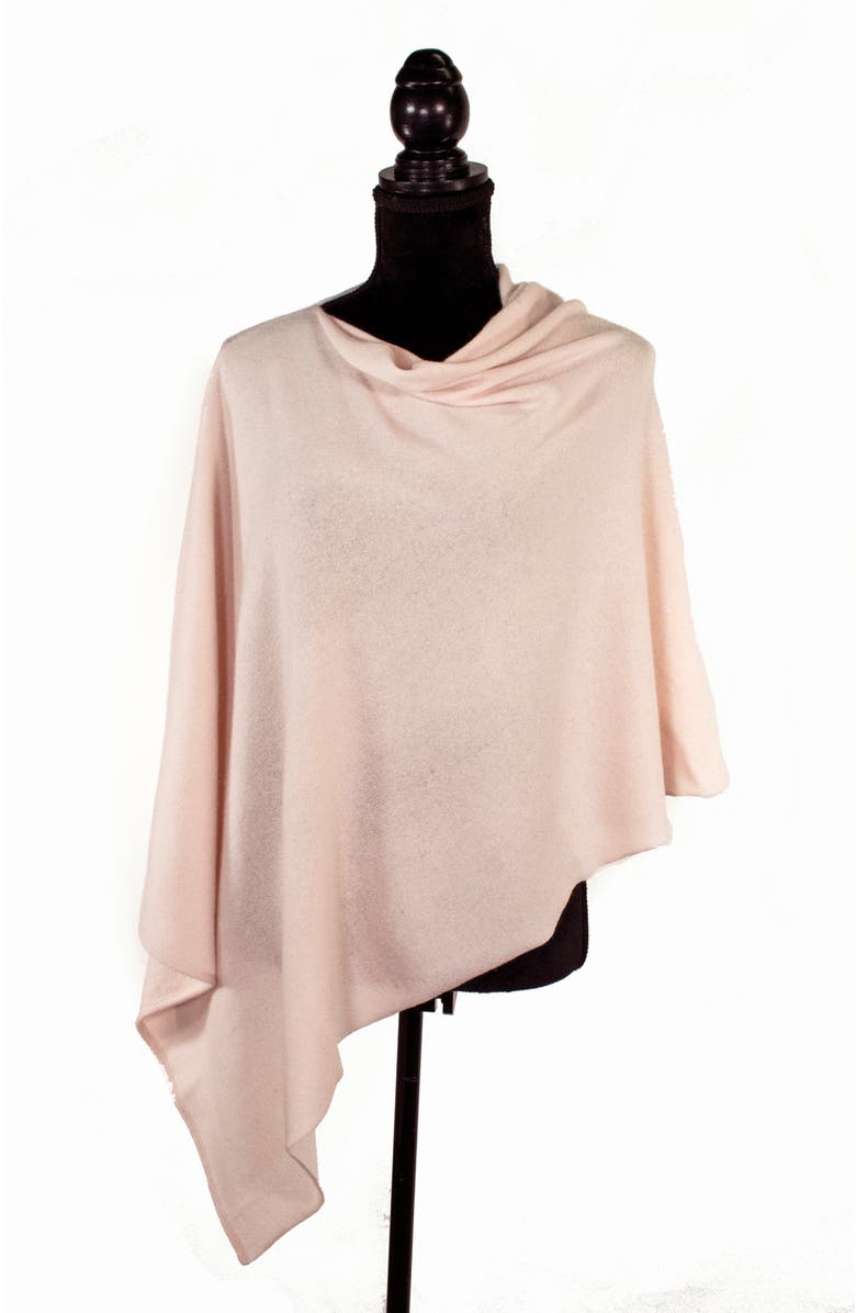 Portolano Cashmere Poncho, Alternate, color, Soft Pink