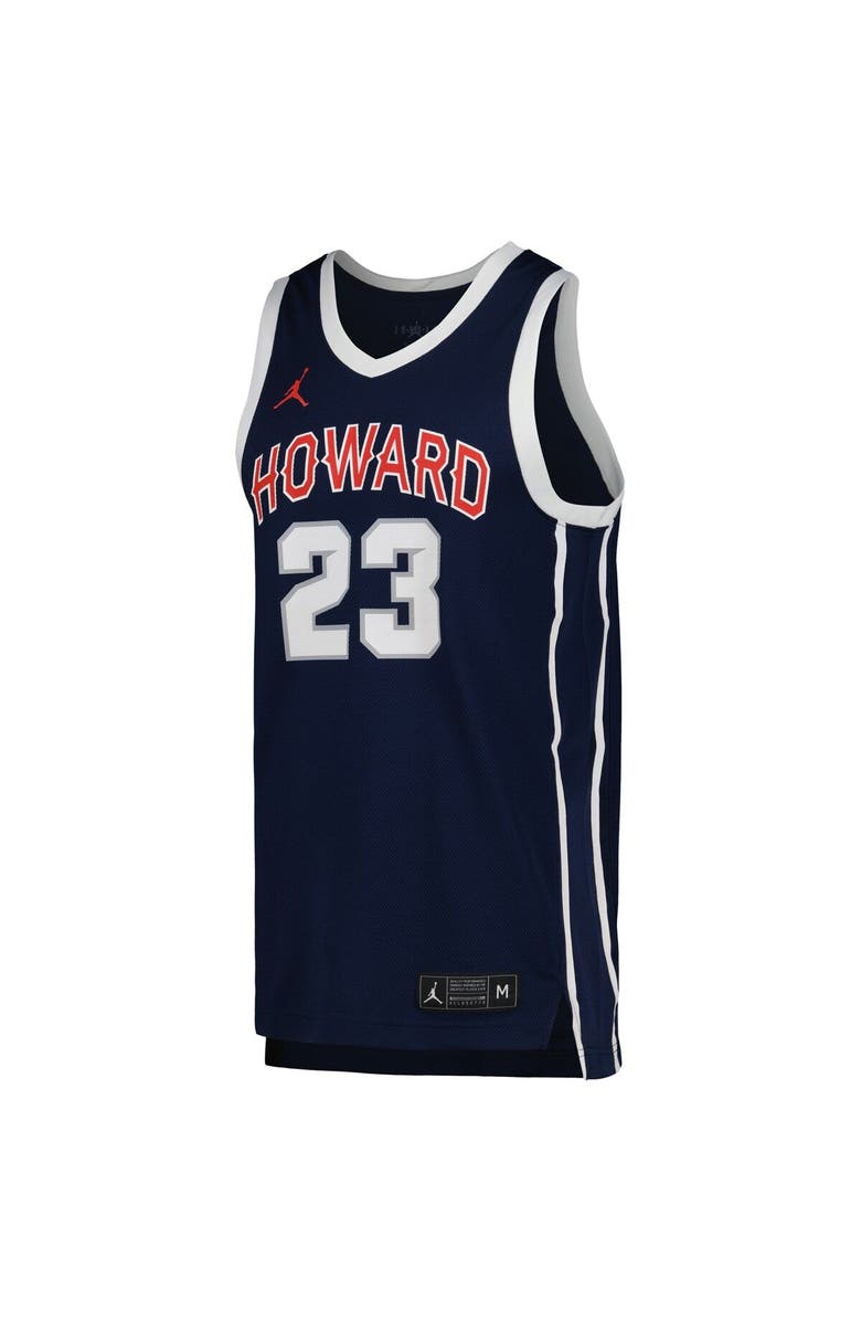 Jordan Brand Men's Jordan Brand Michael Jordan Navy Howard University Bisons Replica Basketball Jersey, Alternate, color, 
