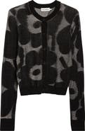 Marimekko Innoittaa Unikko Jacquard Rib Wool Blend Cardigan