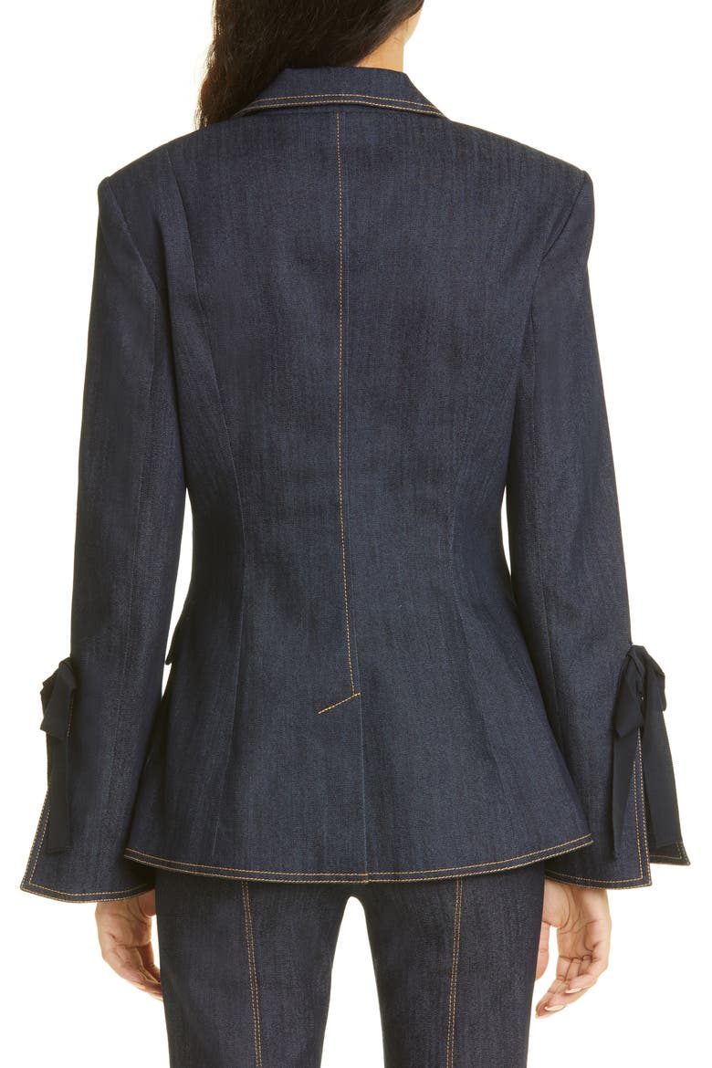 Lou Tie Cuff Denim Blazer, Alternate, color, INDIGO