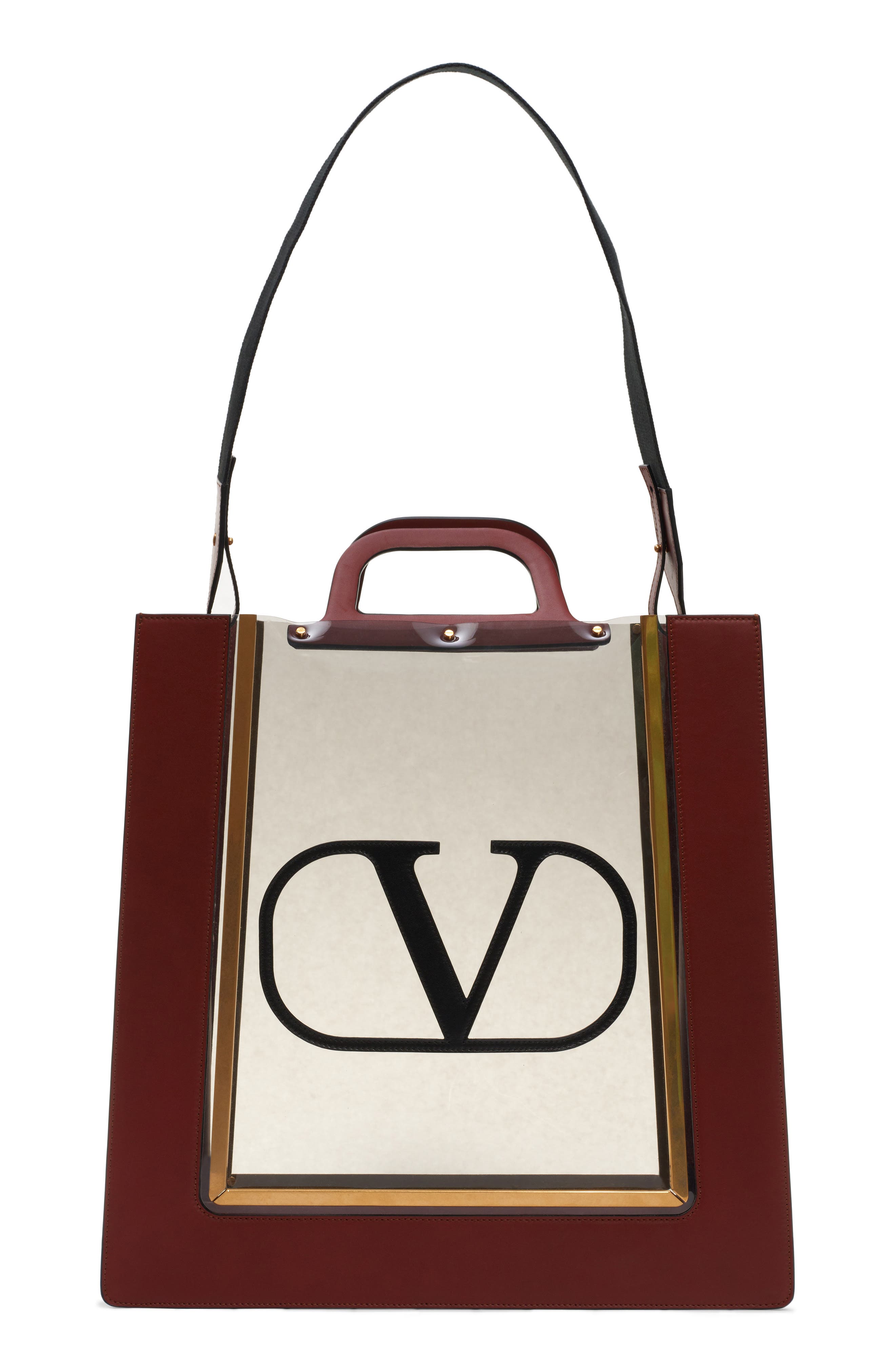 Valentino Garavani Reveal Nappa Trim Tote, Main, color, 