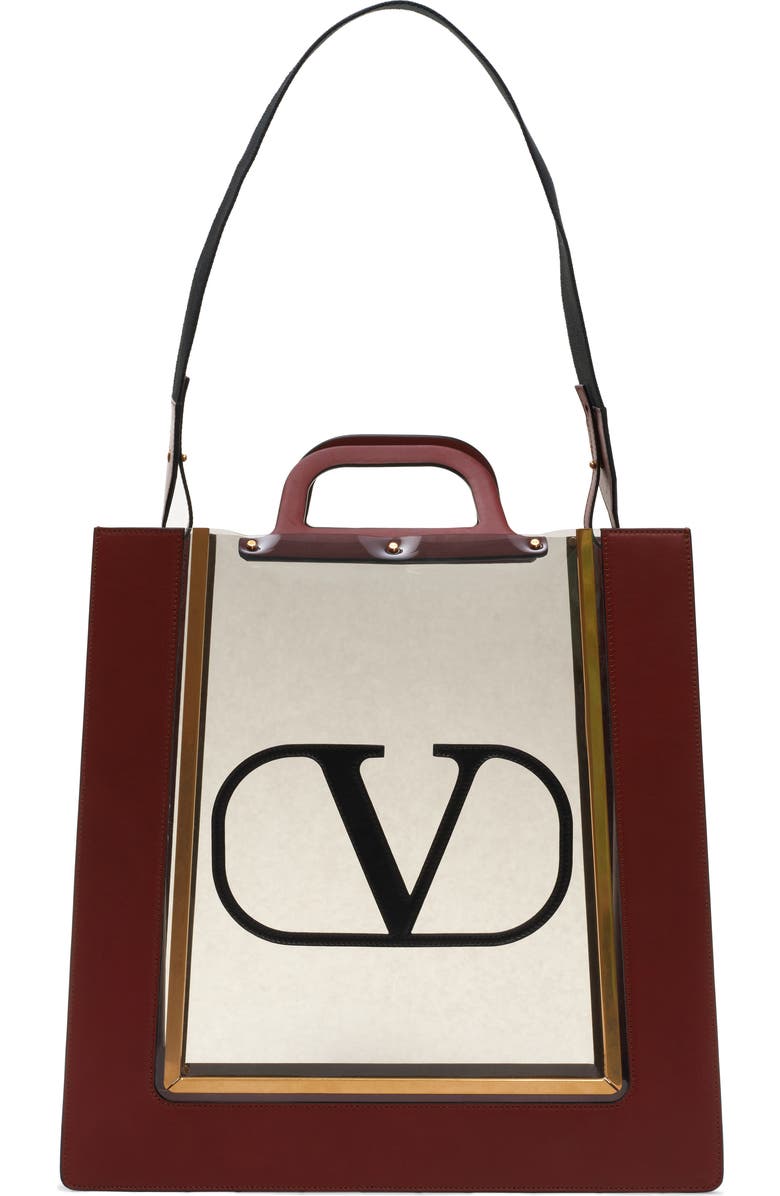 Valentino Garavani Reveal Nappa Trim Tote, Main, color,