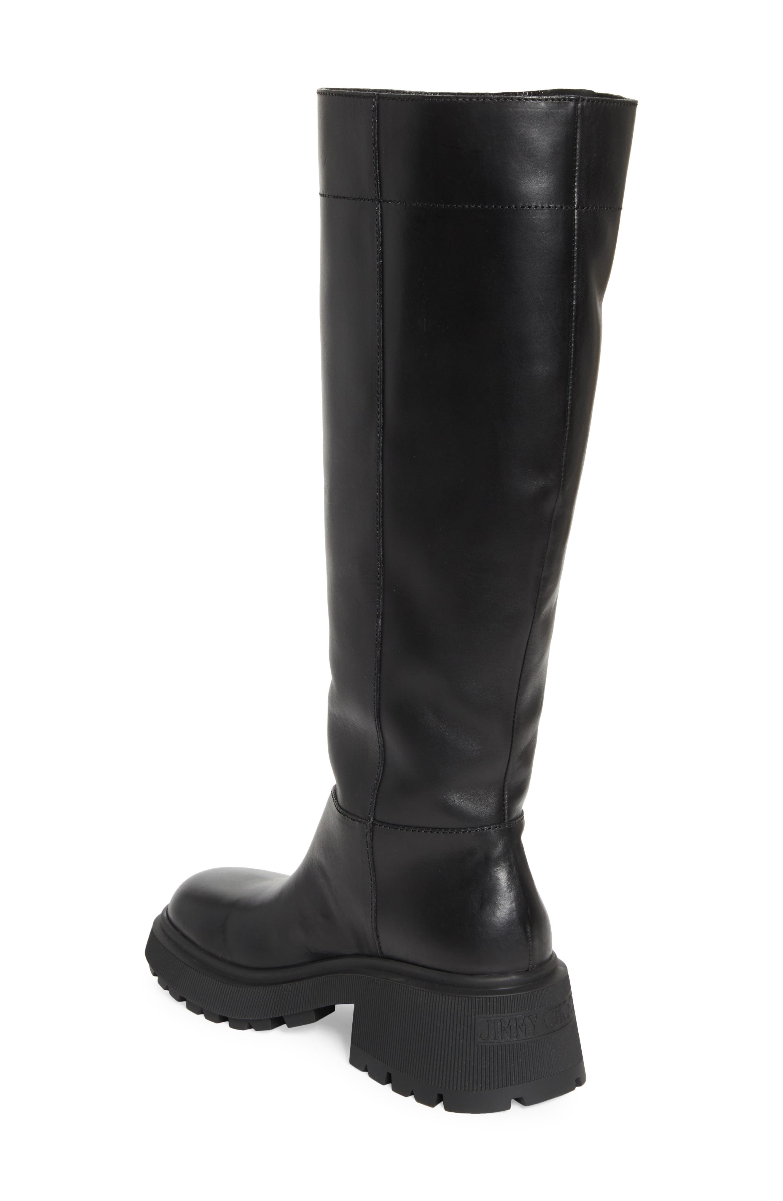 Jimmy Choo Tamsin Lug Sole Knee High Boot, Alternate, color, Black/ Black