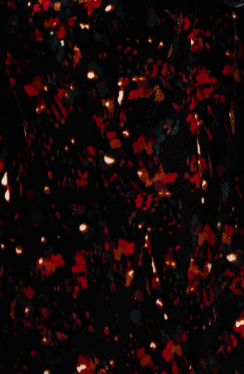 Anne Klein Long Sleeve Faux Wrap Stretch Velvet Dress, Alternate, color,