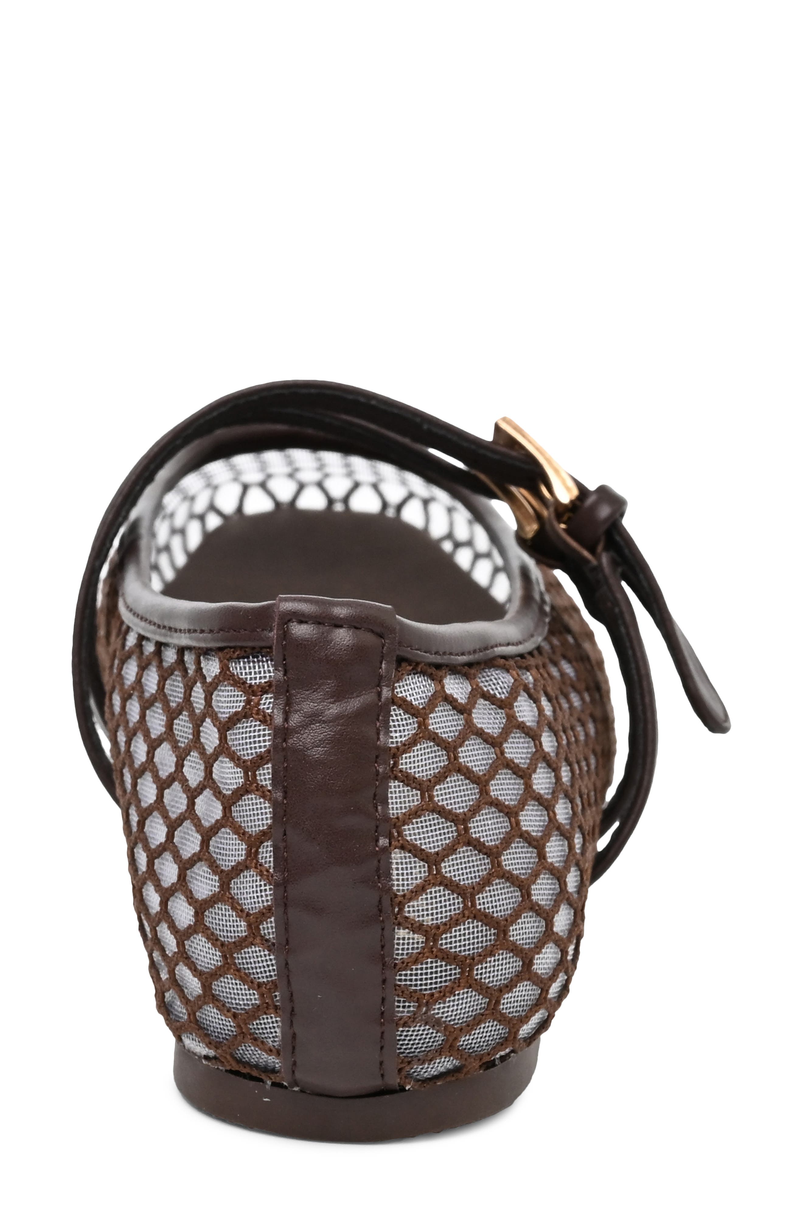 Buckled Mesh Flat, Alternate, color, CHOCOLATE