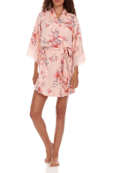 Andrea Floral Lace Trim Robe