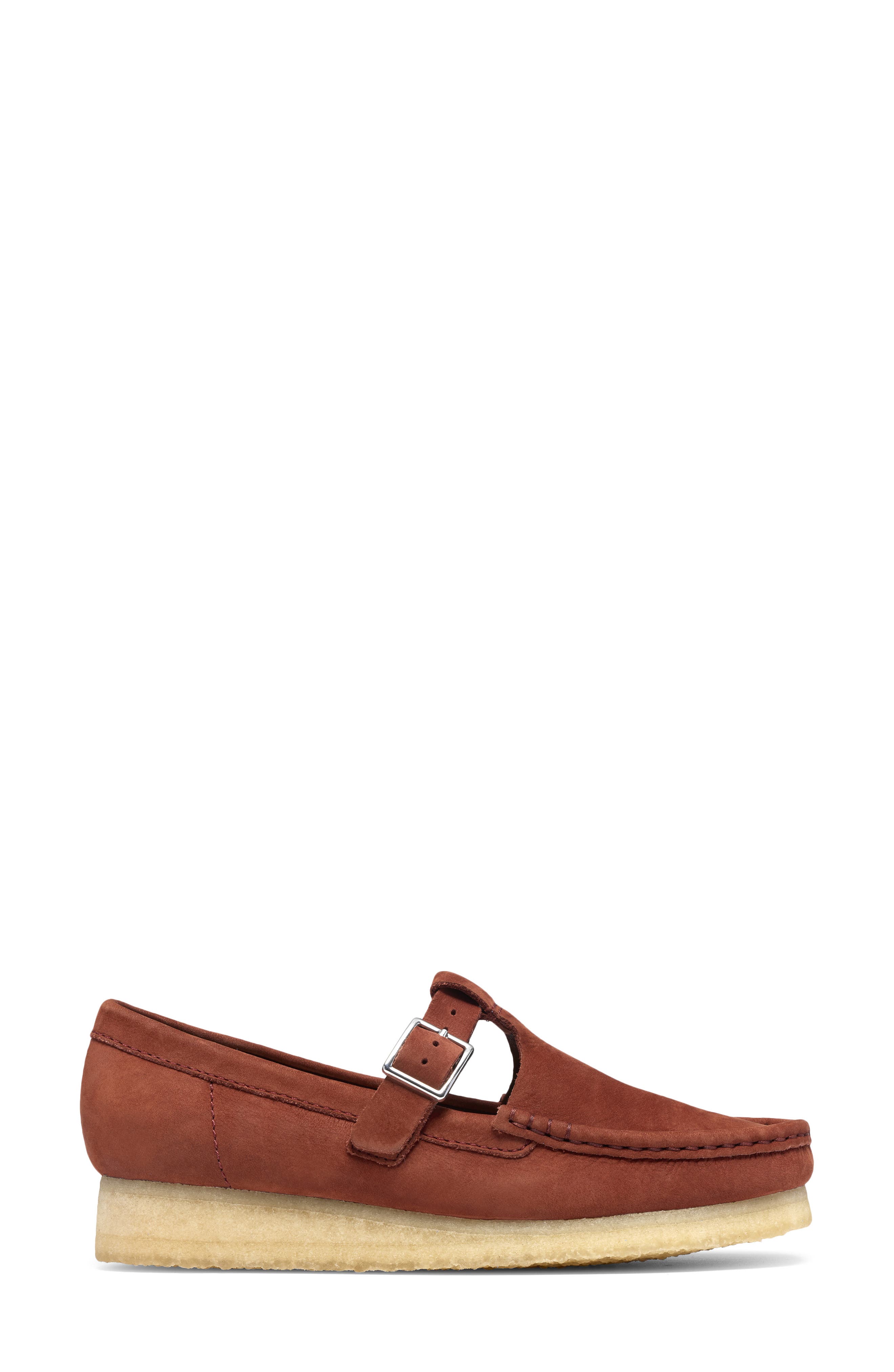Wallabee T-Bar Flat, Alternate, color, BROWN/ CHESTNUT