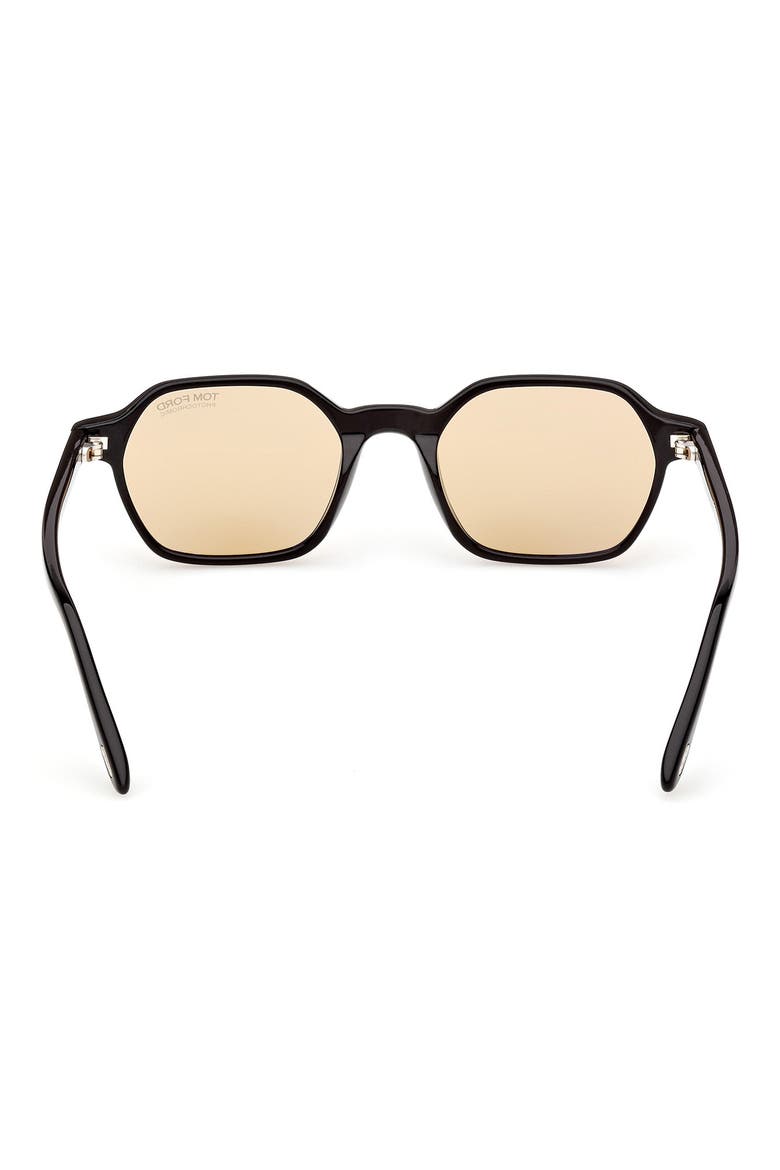 Joey-02 51mm Geometric Sunglasses, Alternate, color, SHINY BLACK T LOGO