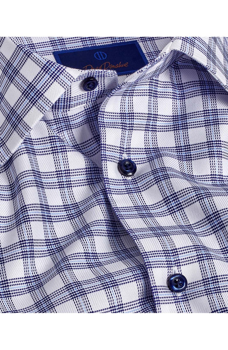 David Donahue Trim Fit Check Cotton Twill Dress Shirt, Alternate, color,