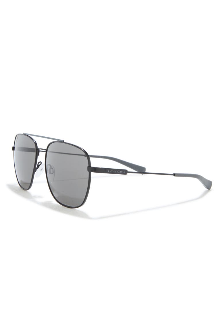 57mm Grand Pilot Sunglasses, Alternate, color, BLACK