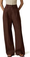 Faherty Sun Strider Stripe Wide Leg Linen Pants