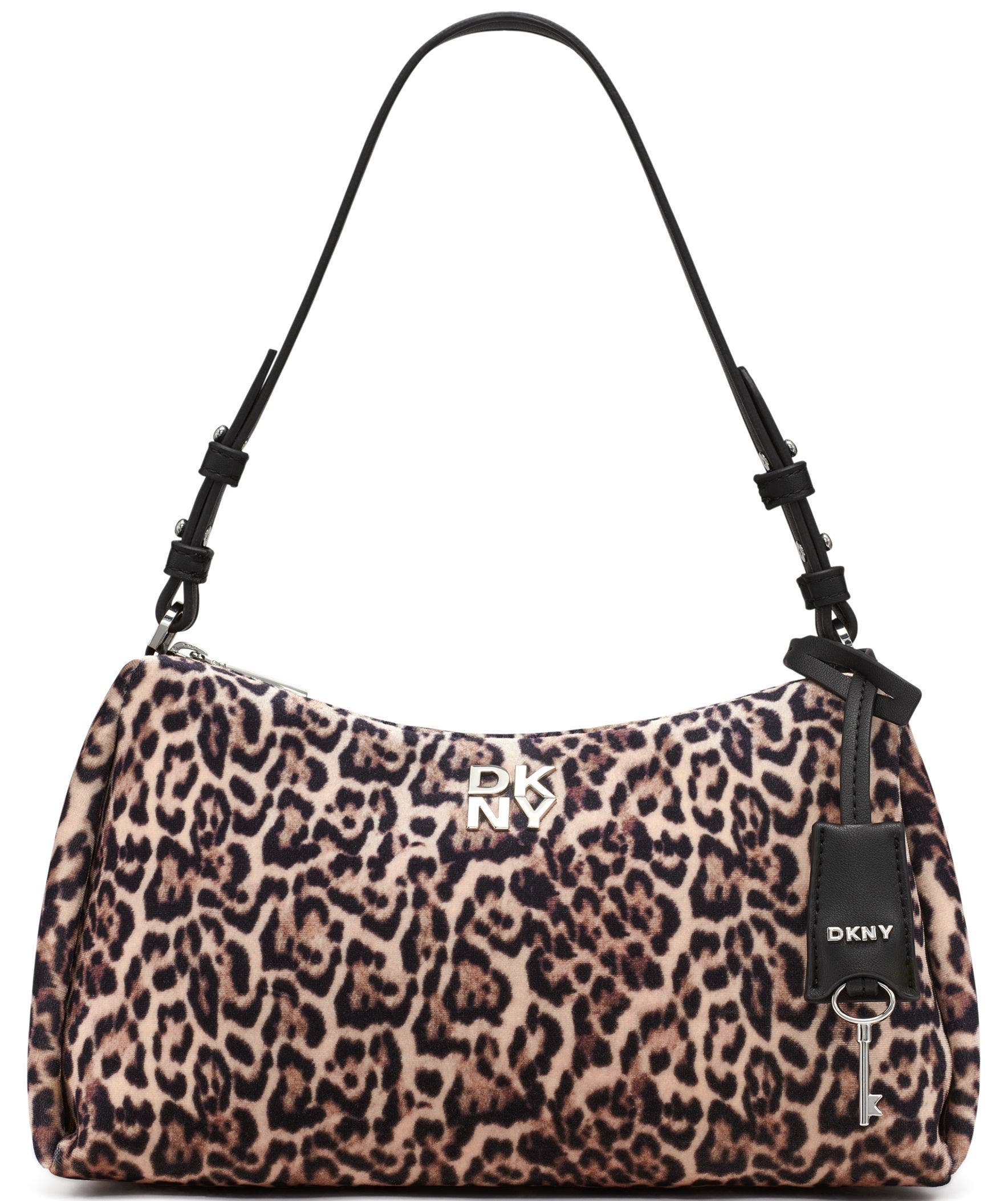 DKNY Remy Leopard Top-Zip Shoulder Bag, Main, color, 
