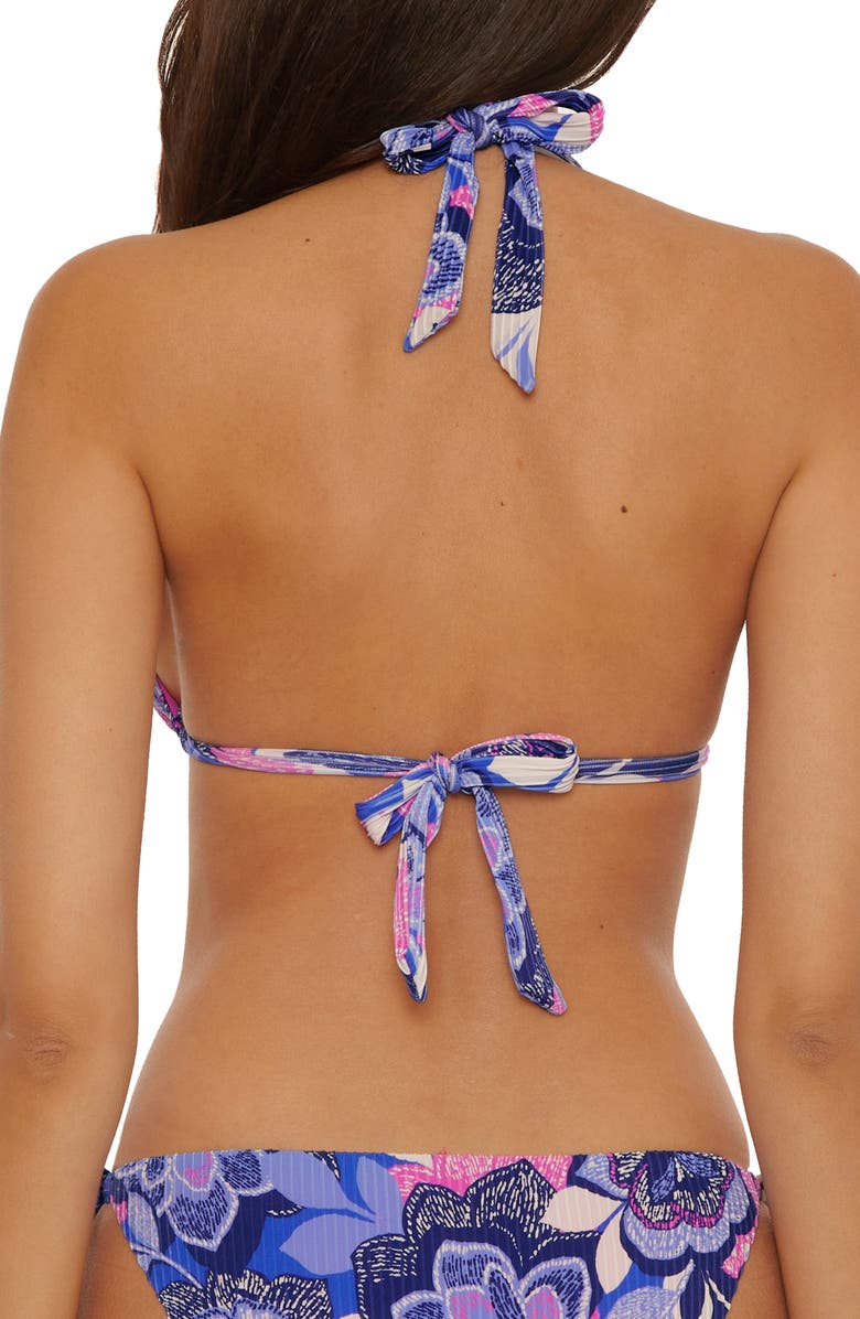 Becca Lanai Triangle Rib Bikini Top, Alternate, color, Blue Multi