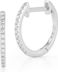 EF Collection Diamond Huggie Hoop Earrings