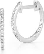 EF Collection Diamond Huggie Hoop Earrings