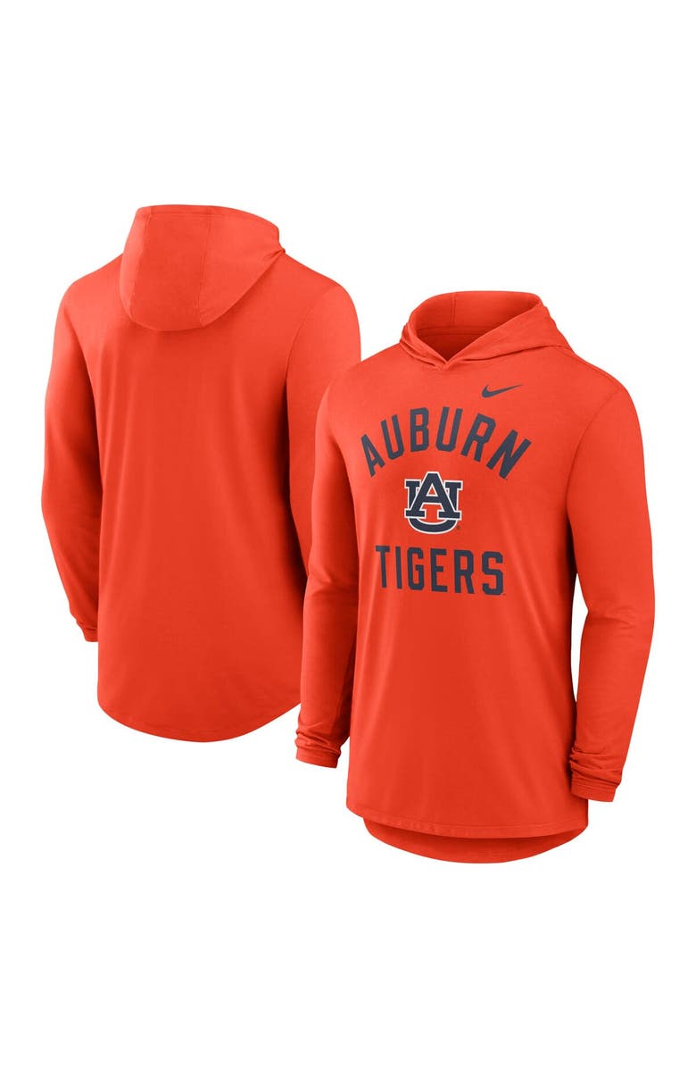 Nike Men's Nike Orange Auburn Tigers Classic Arch Tri-Blend Dri-FIT Long Sleeve Hoodie T-Shirt, Alternate, color, 